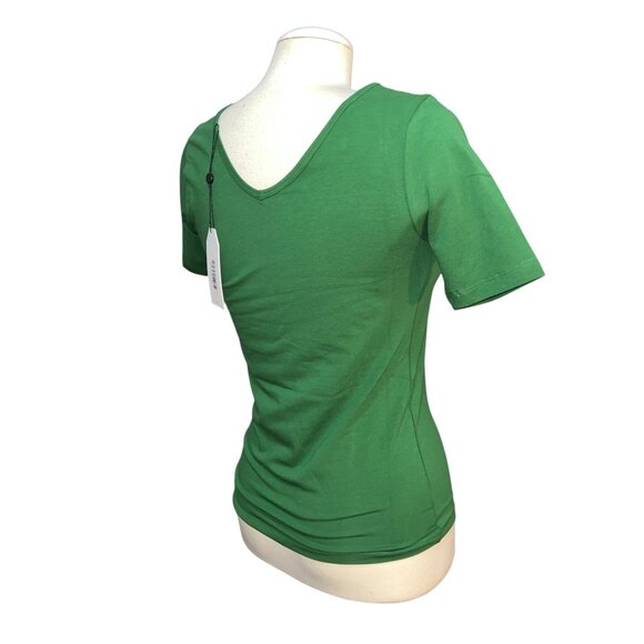 Universal Standard Foundation Short Sleeve V-Neck Tee Sz 4XS (00-0, XS) Green - Picture 5 of 9